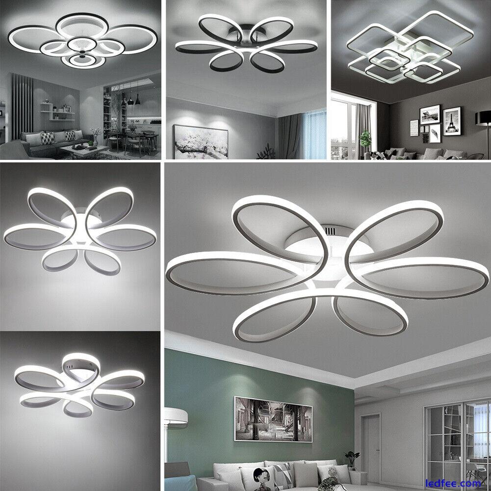 Aluminum LED Ceiling Lamp Ring Light Chandelier Lights Fixture Living Bedroom 3 