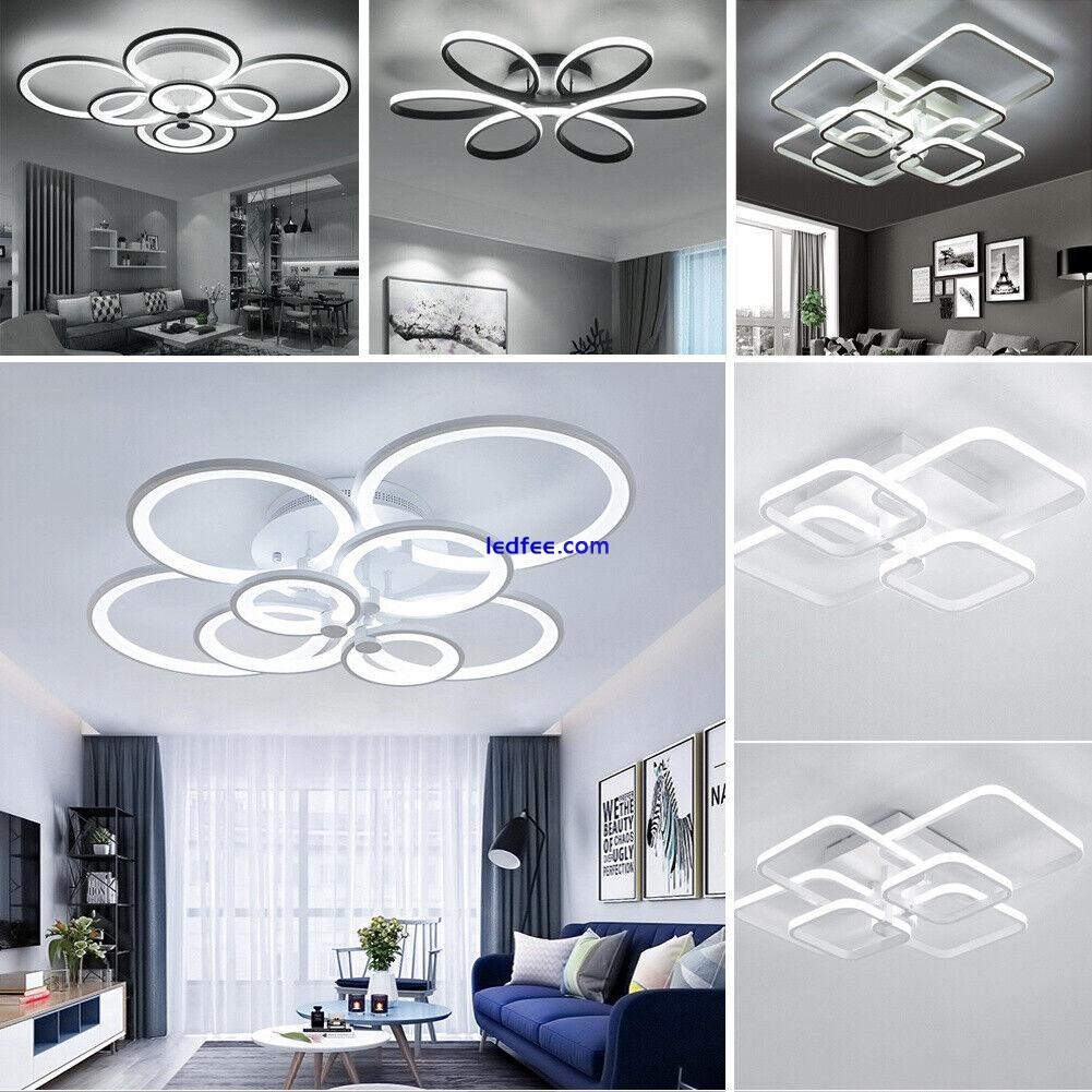 Aluminum LED Ceiling Lamp Ring Light Chandelier Lights Fixture Living Bedroom 0 