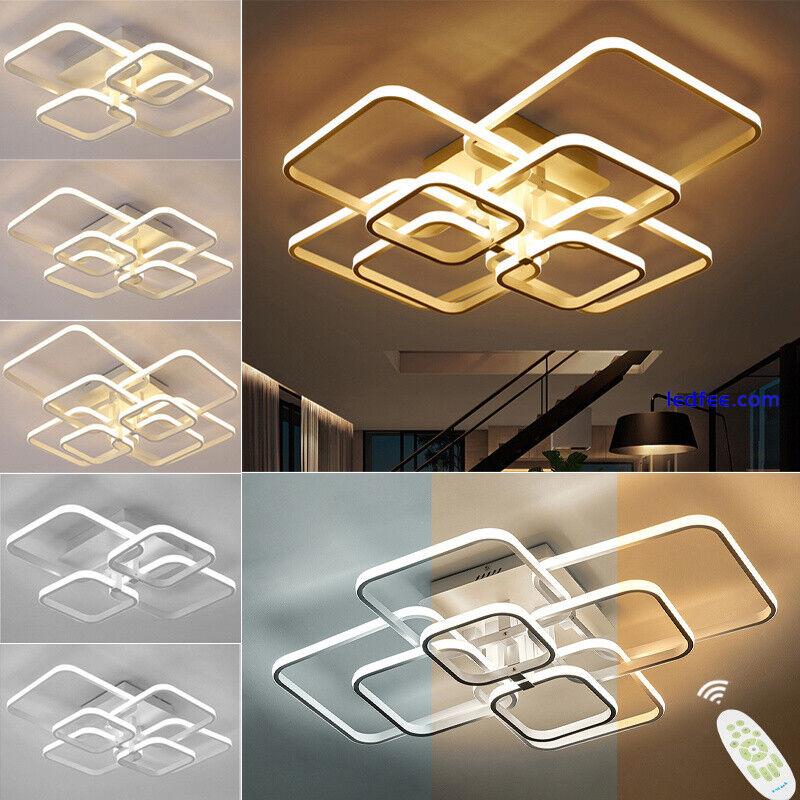 Aluminum LED Ceiling Lamp Ring Light Chandelier Lights Fixture Living Bedroom 4 