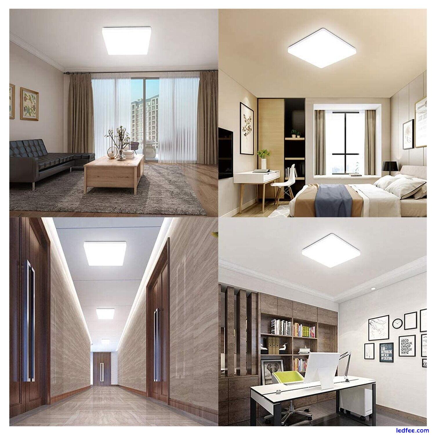Modern LED Ceiling Light Square Panel Down Lights Bathroom Kitchen Bedroom Lamp 1 
