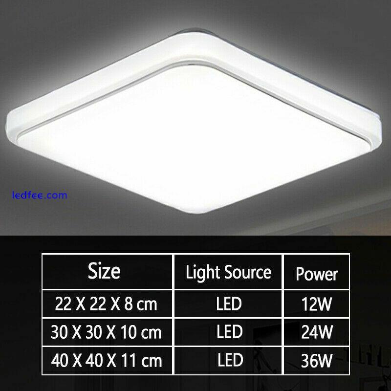 Modern LED Ceiling Light Square Panel Down Lights Bathroom Kitchen Bedroom Lamp 3 