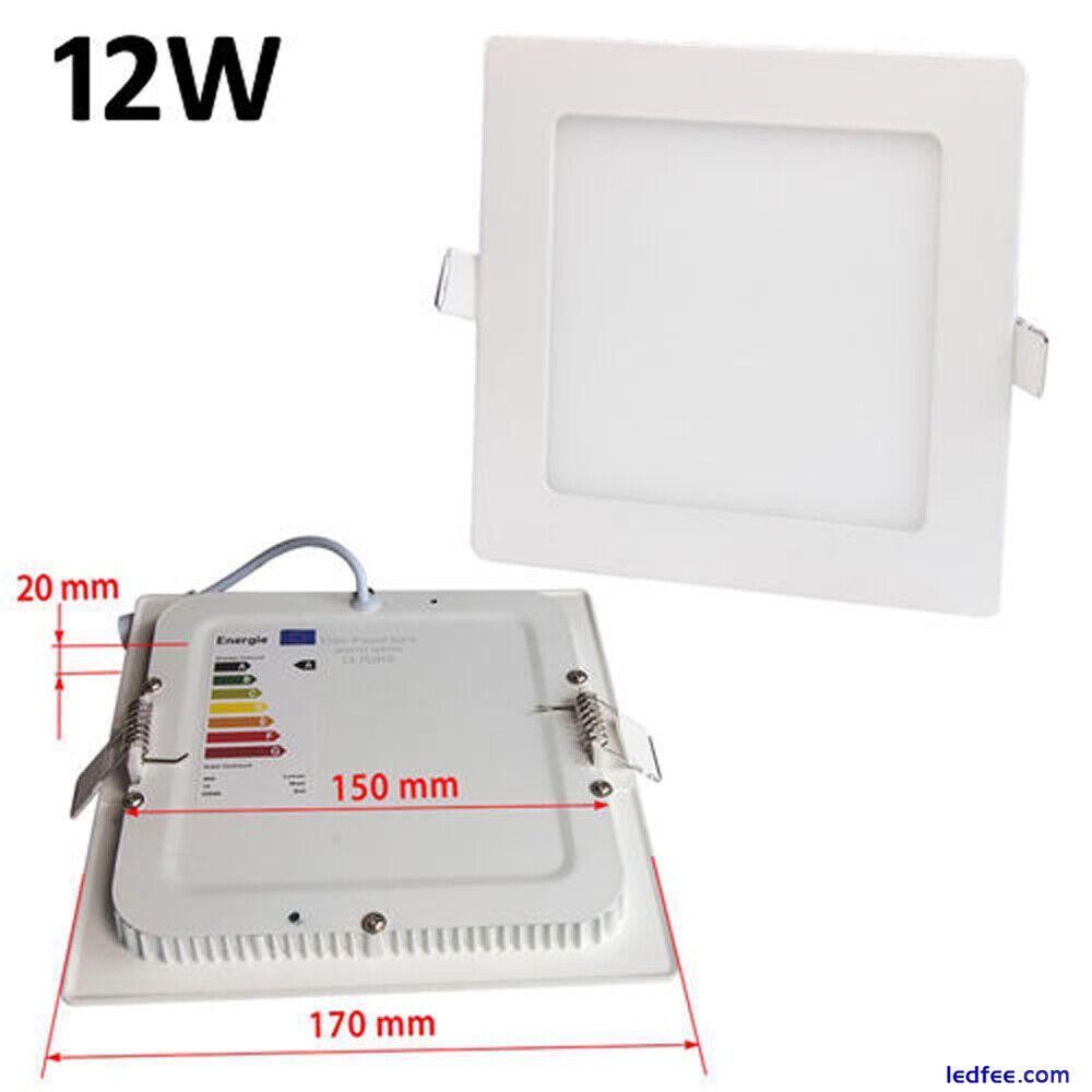 Flat Panel LED Recessed Light Panel Ceiling Down Light Slim Square Warm White 2 