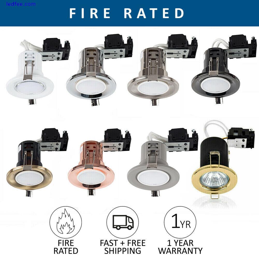 Recessed GU10 Downlight Ceiling Spotlights Fire Rated Fitting IP65 Downlighters  2 