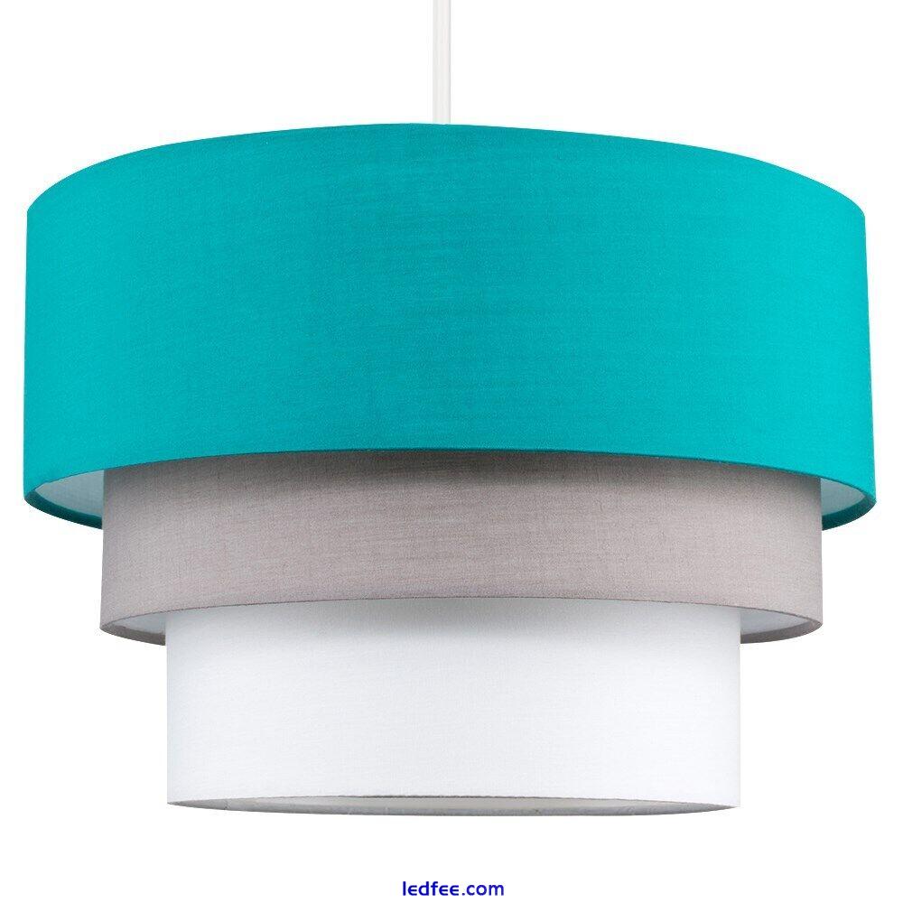 Fabric Ceiling Pendant Light Shade Lampshade Tiered Bedroom Living Room Lamp LED 3 