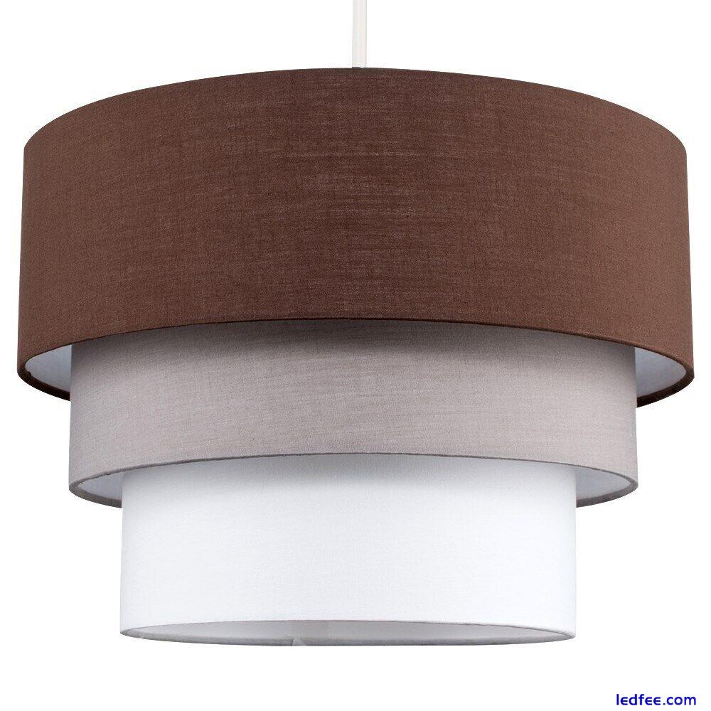 Fabric Ceiling Pendant Light Shade Lampshade Tiered Bedroom Living Room Lamp LED 4 