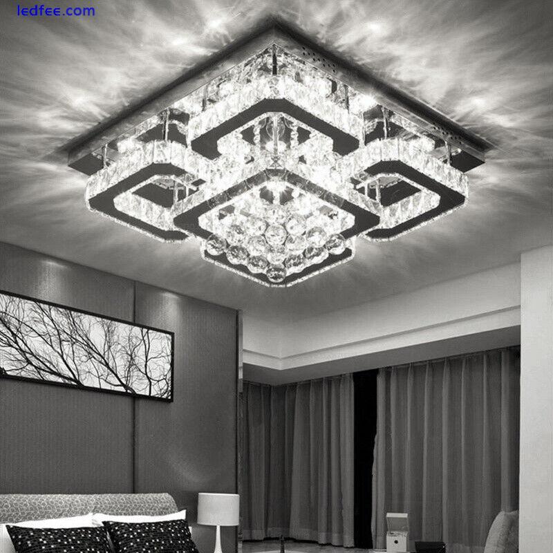 LED Ceiling Crystal Lights Luxury Chandelier Modern Pendant Lamps Round Square 5 