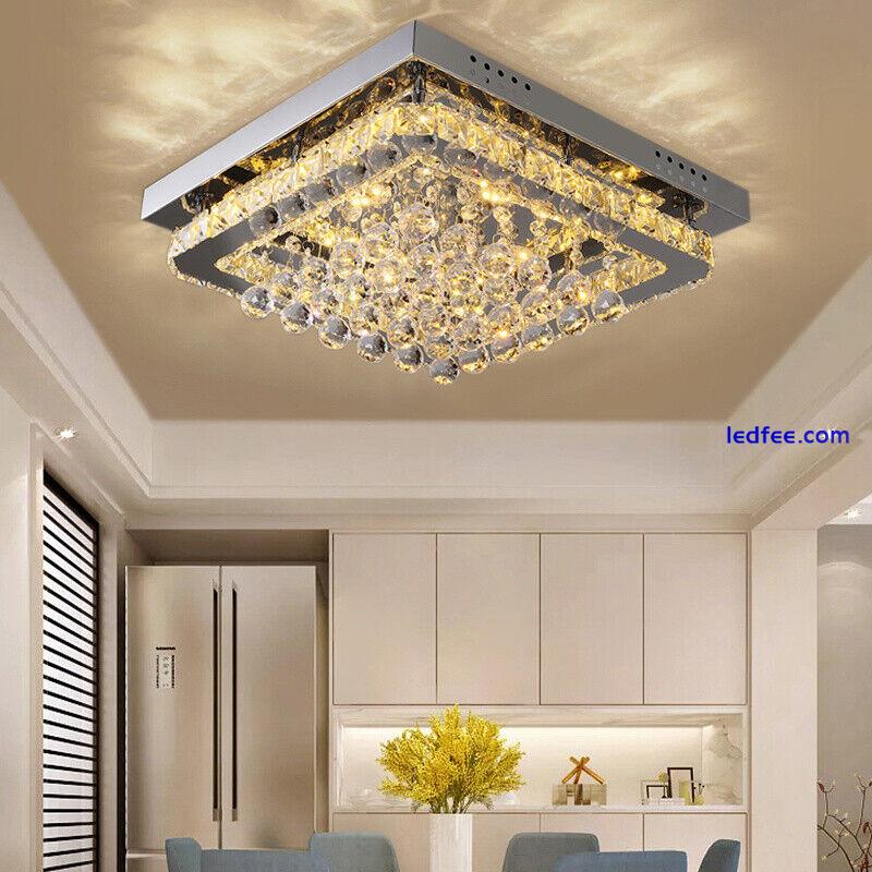 LED Ceiling Crystal Lights Luxury Chandelier Modern Pendant Lamps Round Square 4 