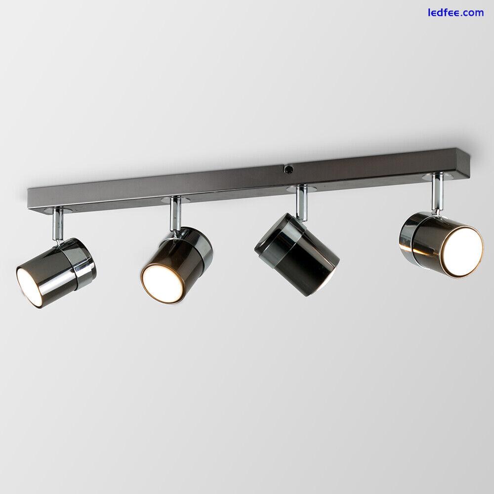 4 Way Ceiling Spotlight Adjustable Kitchen Bar Spot Light LED GU10 Bulbs Lamp 4 