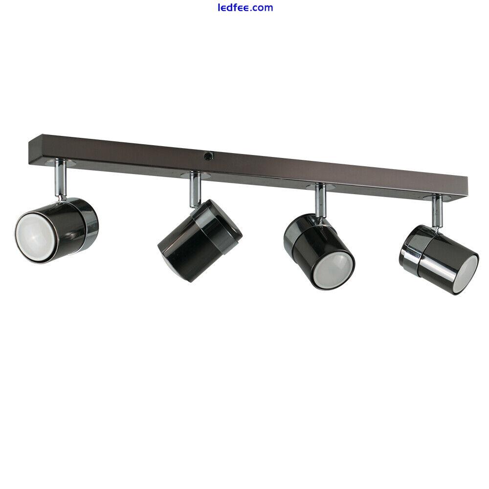 4 Way Ceiling Spotlight Adjustable Kitchen Bar Spot Light LED GU10 Bulbs Lamp 2 