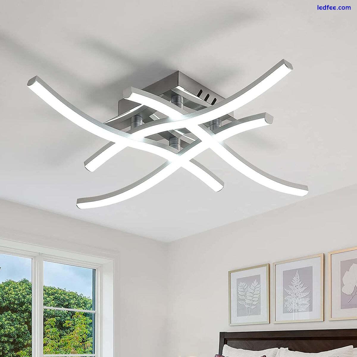 24W LED Ceiling Light 4 Wave White Light Modern Chandelier Living Room Bedroom  5 