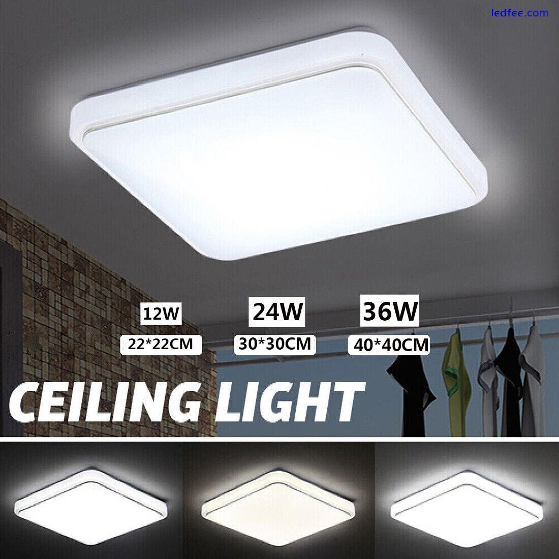 Square Modern LED Ceiling Light Panel Down Lights Kitchen Bedroom Bathroom Lamp 1 