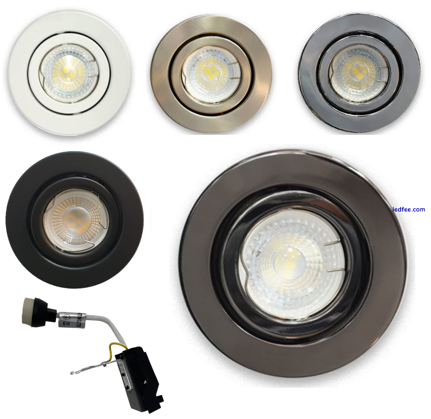 Large Recessed Ceiling Lights Tilt GU10 LED Round Downlight Lounge Spotlights 0 