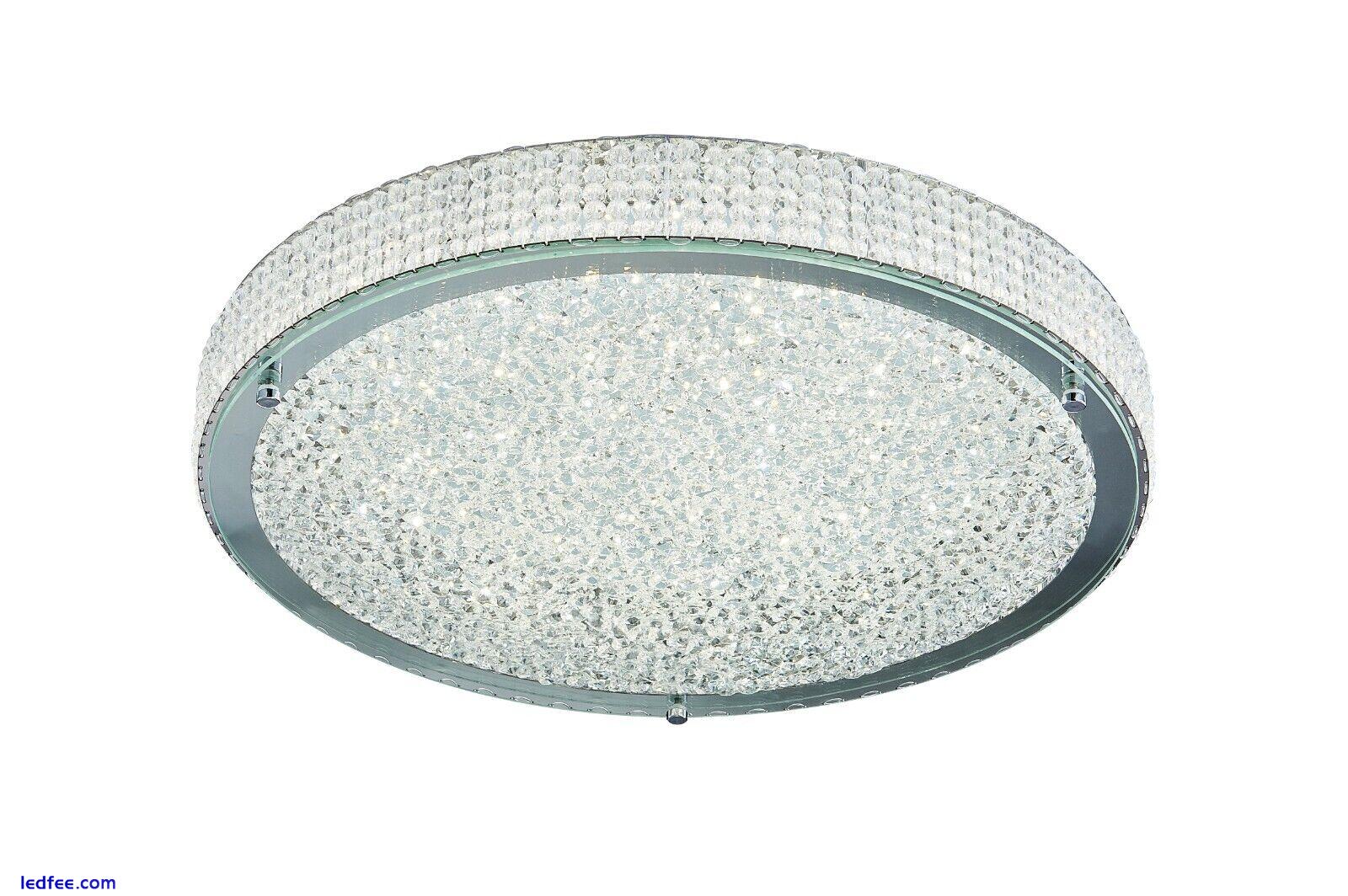 Am -Light Crystal Circular LED Flush in Chrome finish with Crystal Beads 45cm 2 
