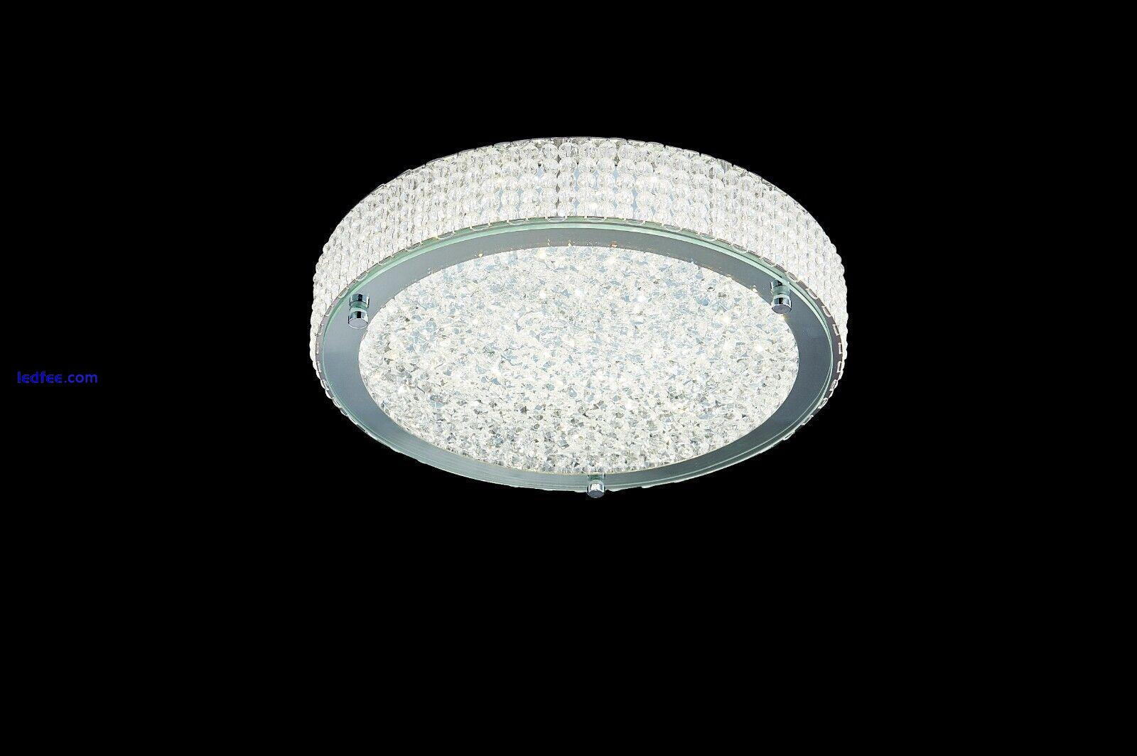 Am -Light Crystal Circular LED Flush in Chrome finish with Crystal Beads 45cm 1 