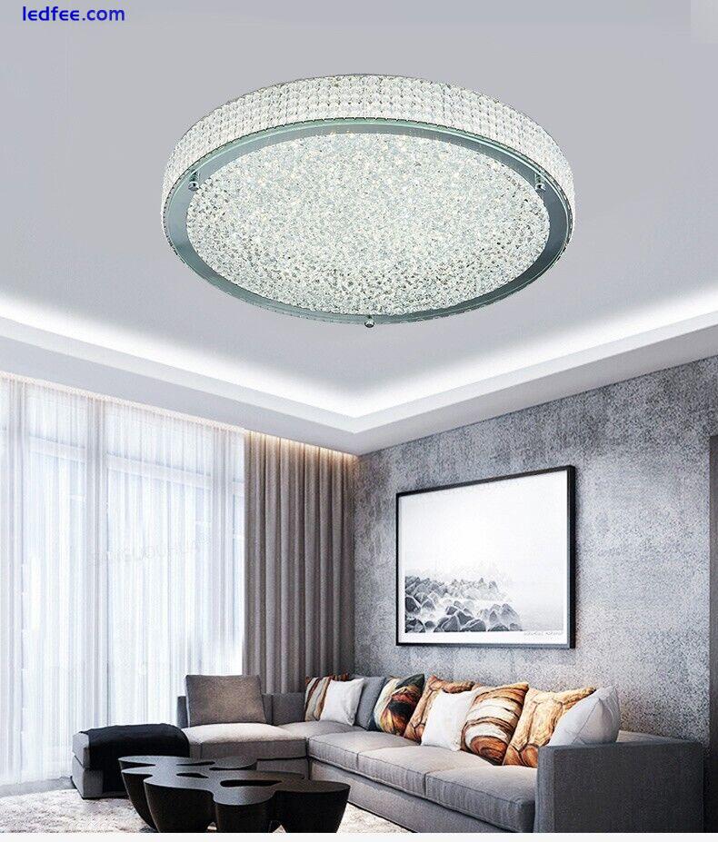 Am -Light Crystal Circular LED Flush in Chrome finish with Crystal Beads 45cm 0 