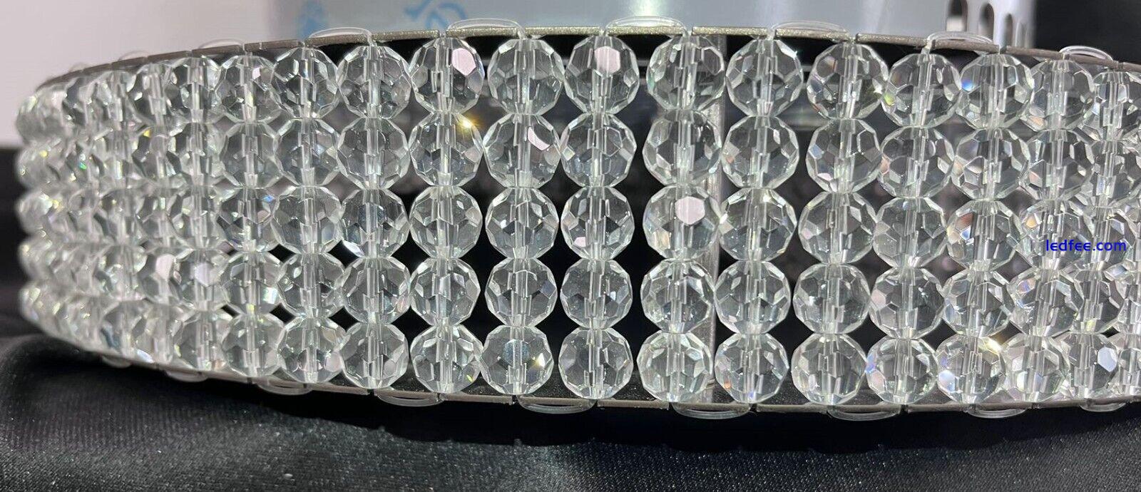 Am -Light Crystal Circular LED Flush in Chrome finish with Crystal Beads 45cm 4 