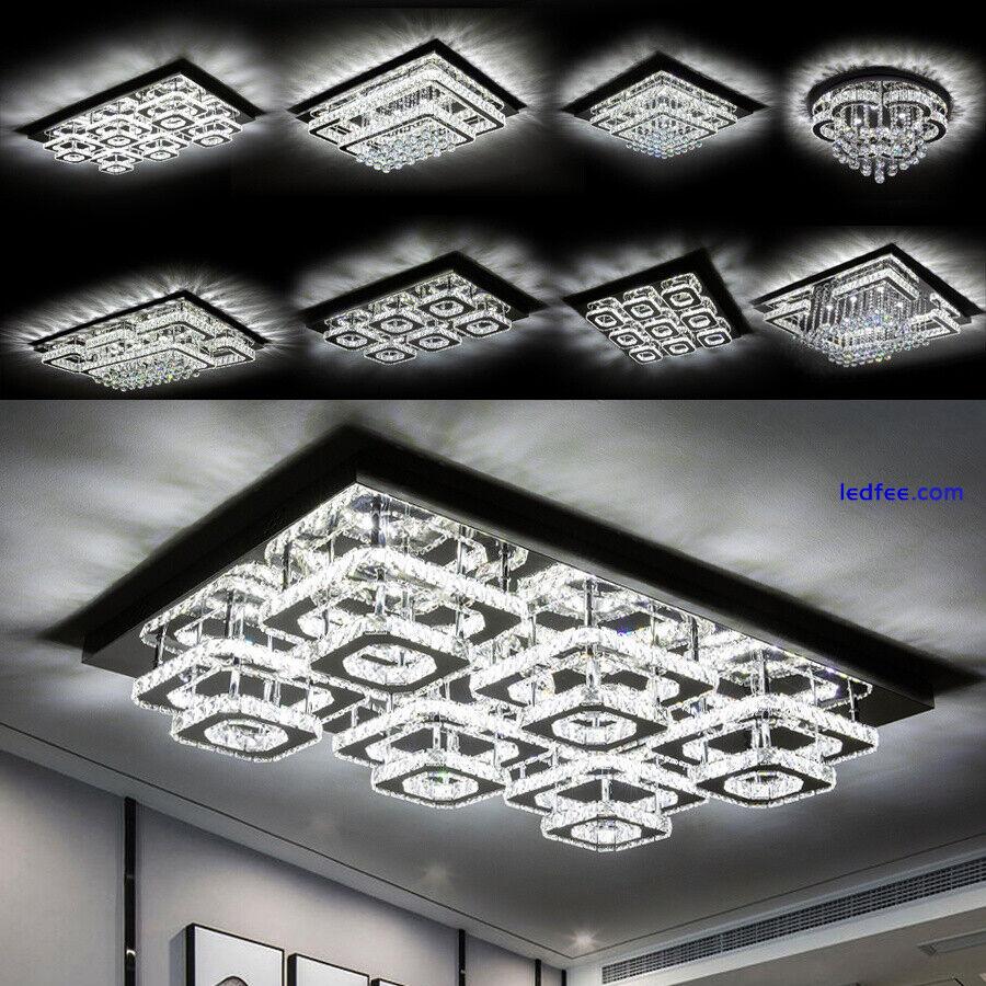 LED Ceiling Crystal Lights Luxury Chandelier Modern Pendant Lamps Chic Fixture 2 