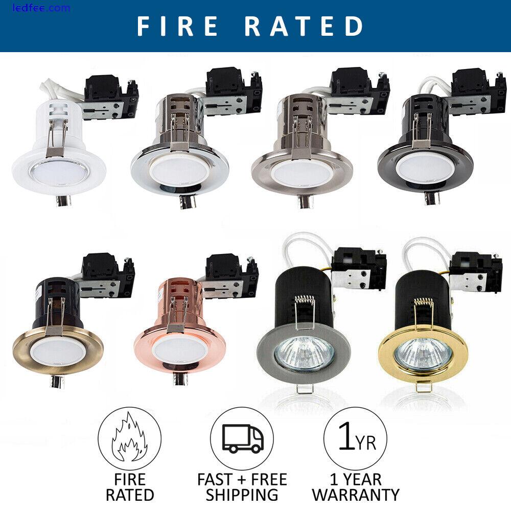 10 x Recessed Fire Rated Ceiling Downlights LED GU10 Spotlights Downlighters  2 