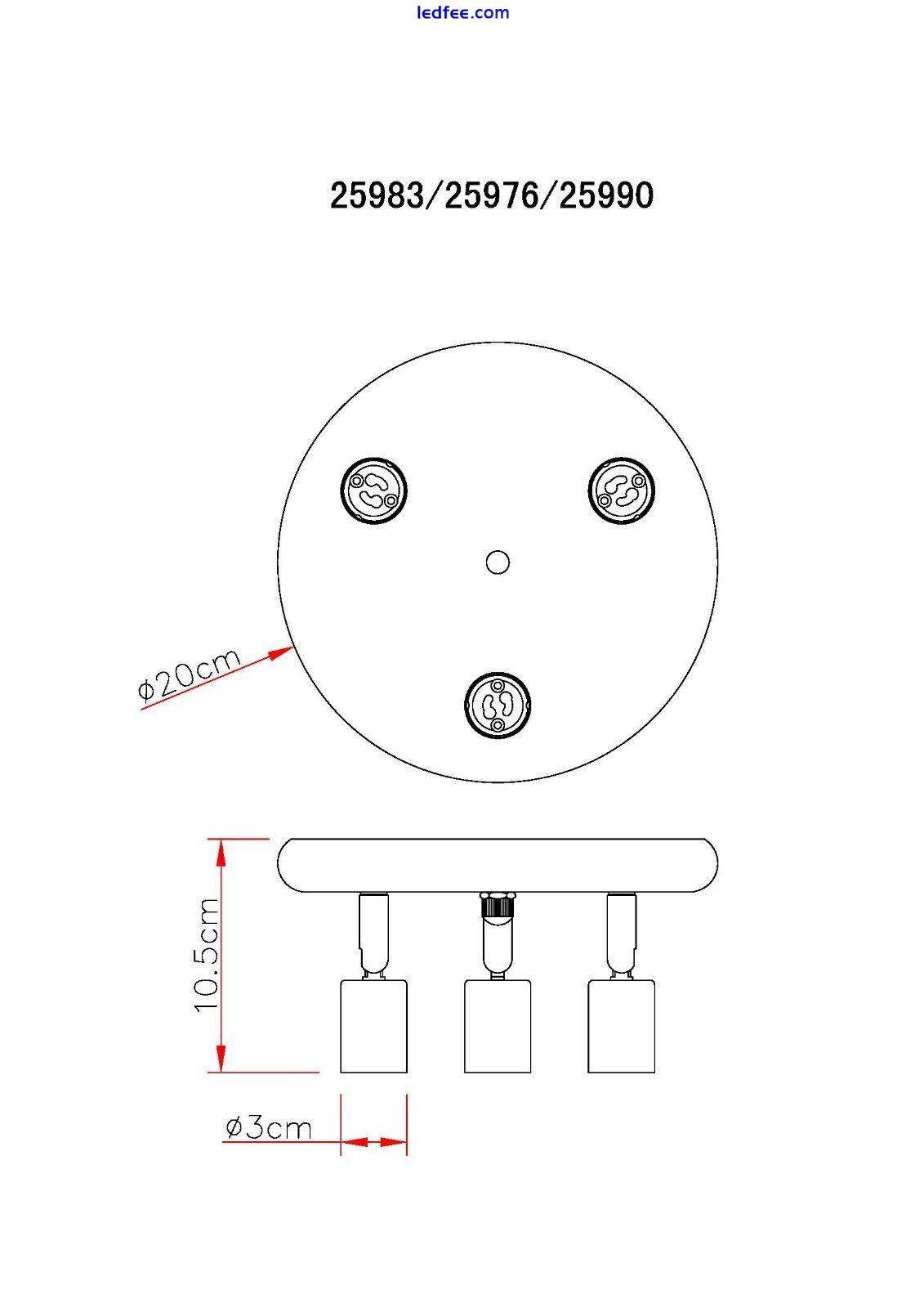 Modern 3 Way Ceiling Lights Adjustable LED GU10 Lamp Kitchen Spotlight Fitting 0 