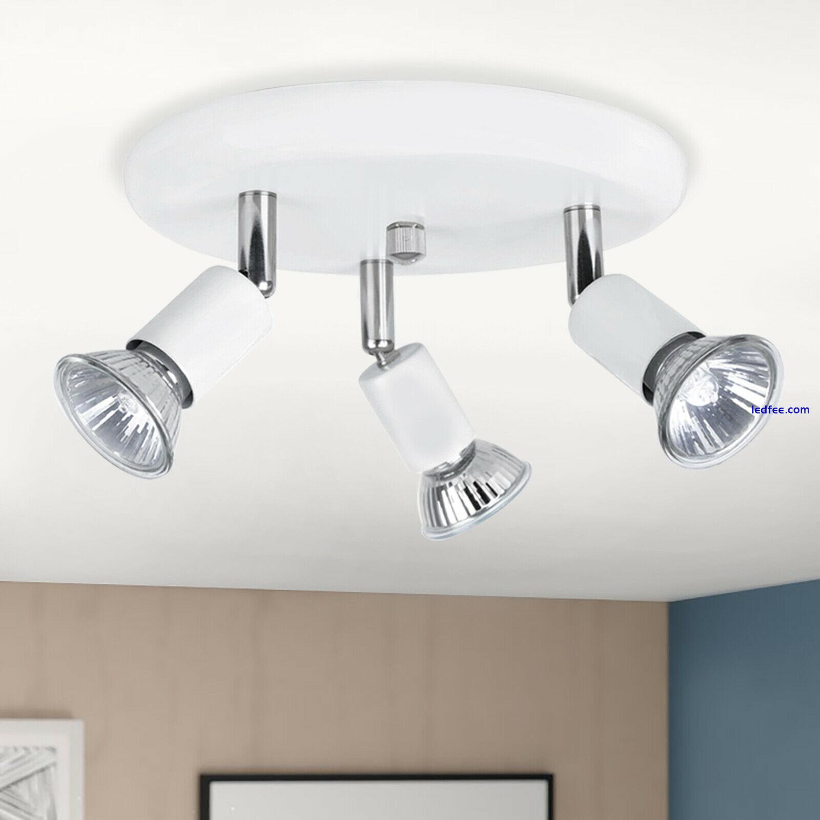 Modern 3 Way Ceiling Lights Adjustable LED GU10 Lamp Kitchen Spotlight Fitting 5 