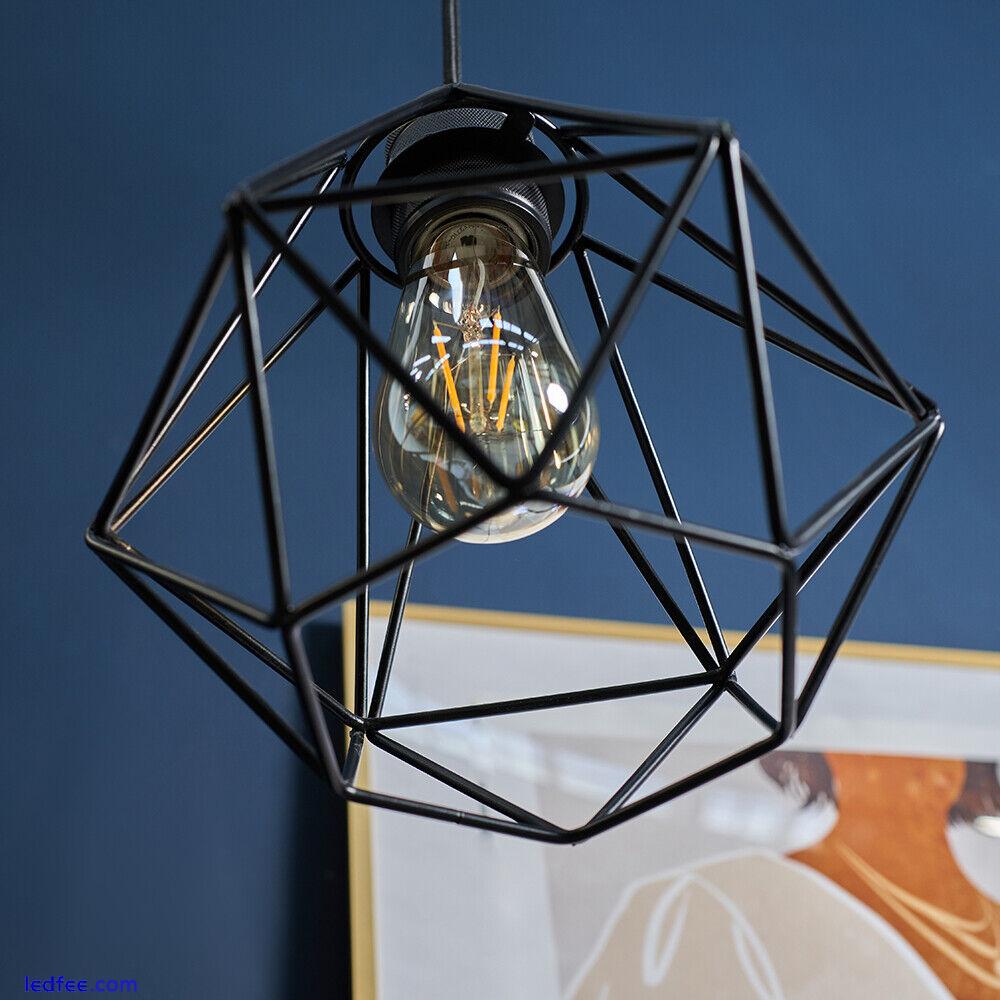 Ceiling Light Shade Geometric Pendant Lampshade Lamp Industrial Cage Vintage LED 5 
