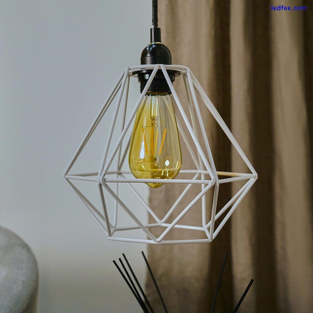 Ceiling Light Shade Geometric Pendant Lampshade Lamp Industrial Cage Vintage LED 1 