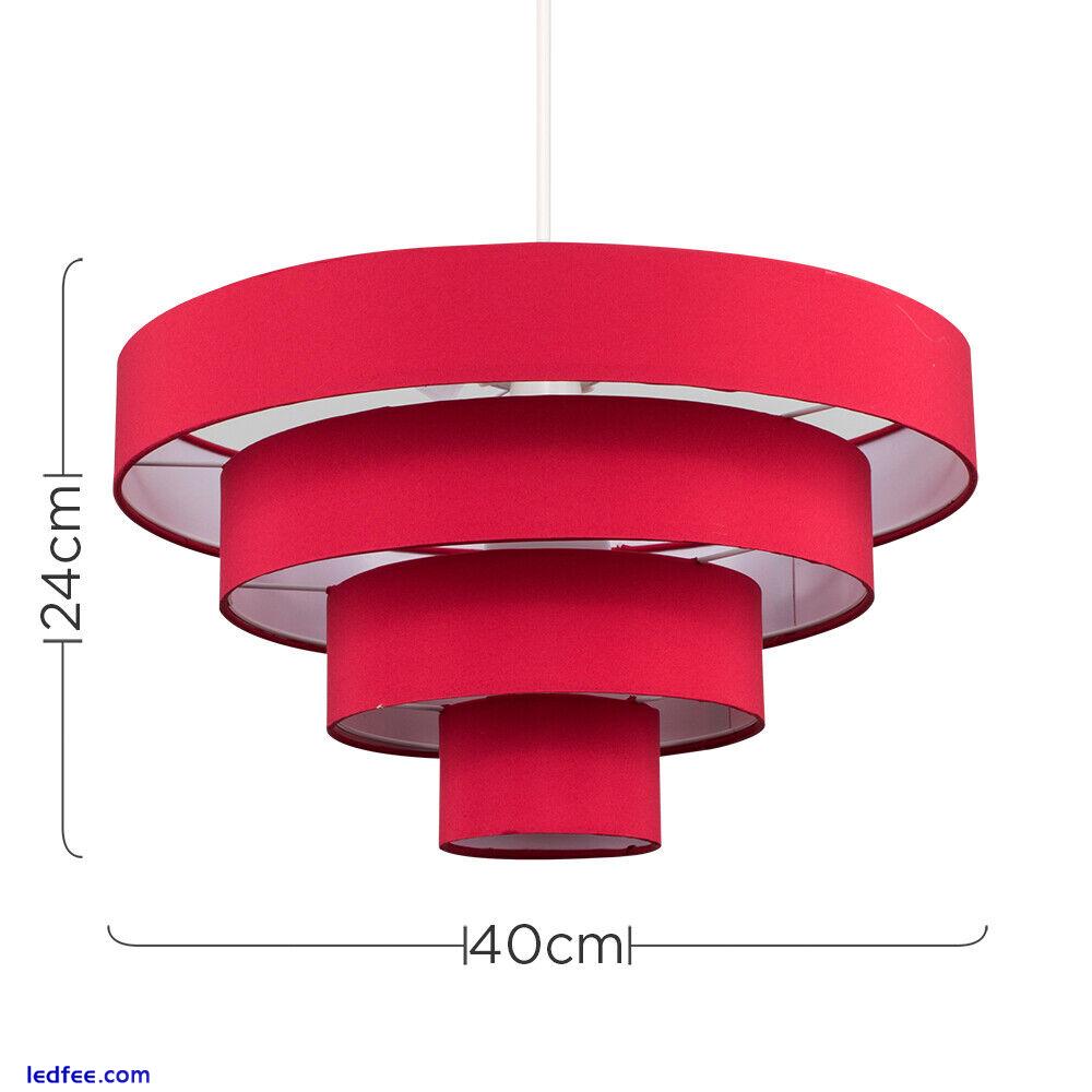 Modern 4 Tier Ceiling Light Shade Easy Fit Fabric Lampshade Pendant LED Lighting 5 