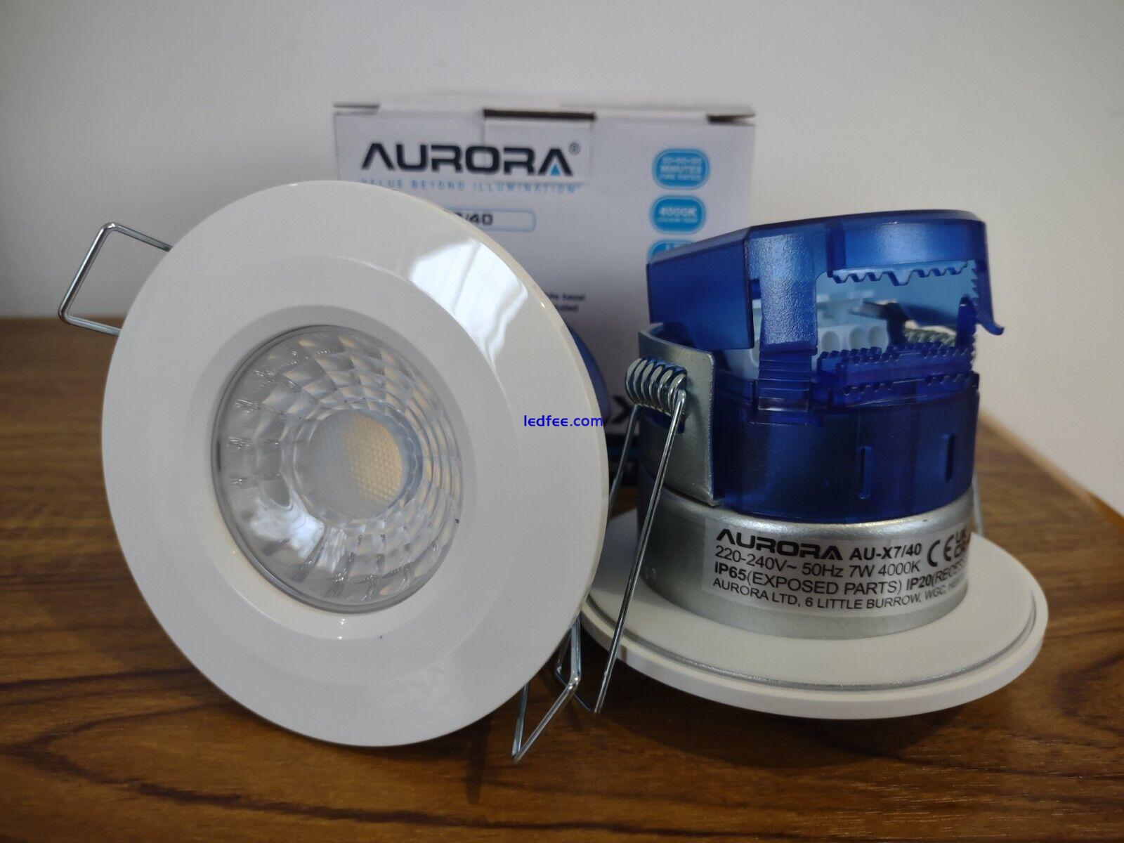 10x LED Downlight 7w Cool White 4000k Fire Rated IP65 240v Ceiling Aurora X7 2 