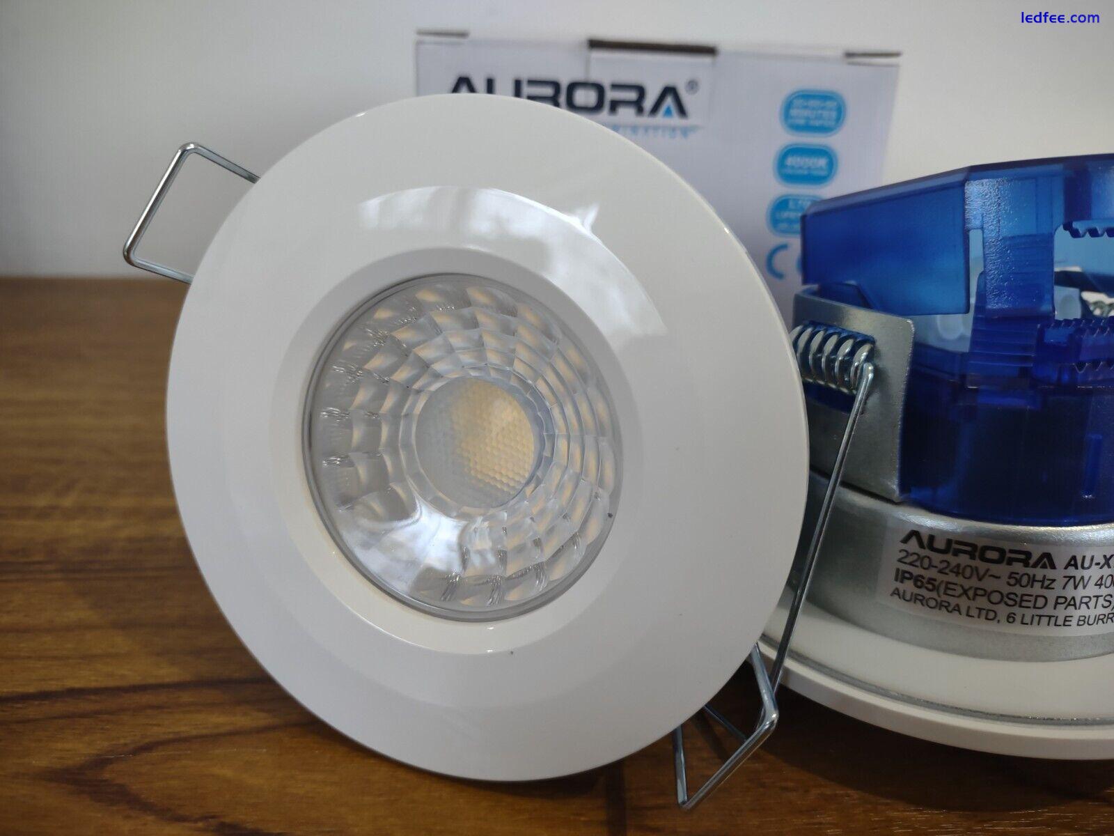 10x LED Downlight 7w Cool White 4000k Fire Rated IP65 240v Ceiling Aurora X7 4 