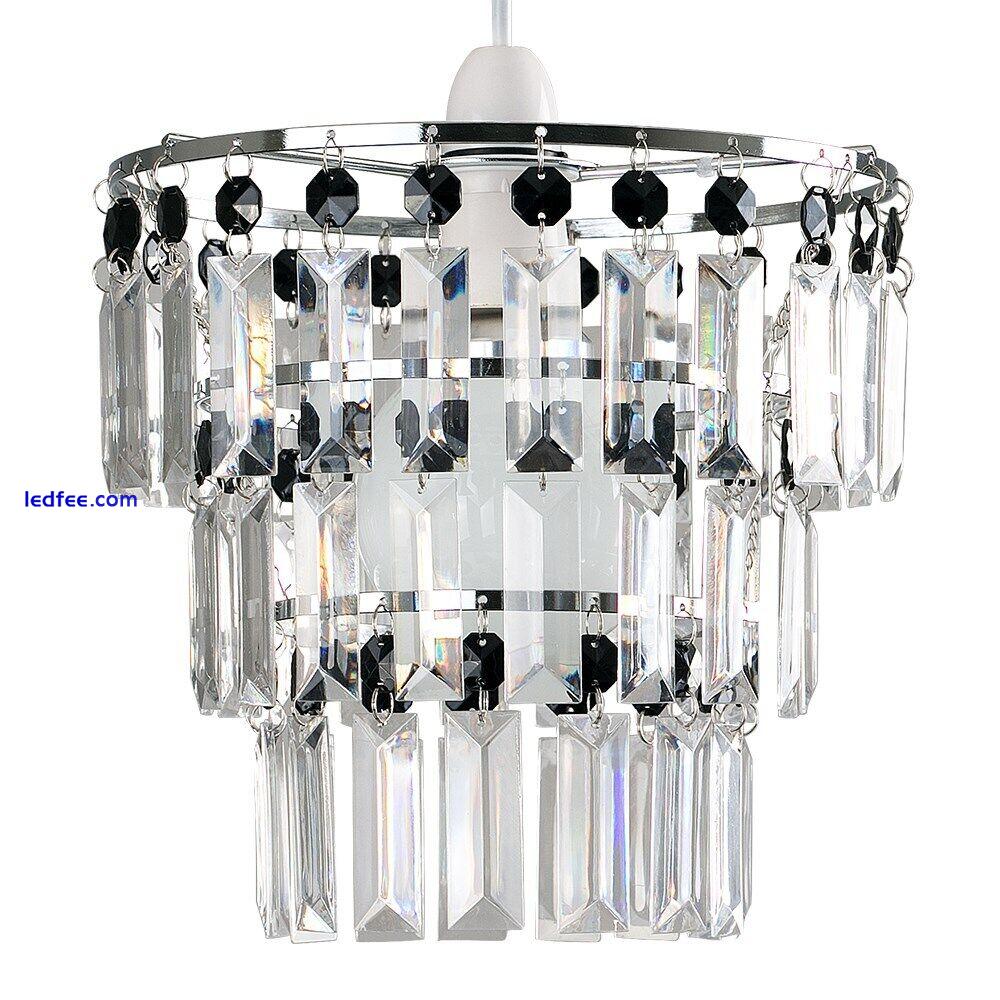 Lampshade Ceiling Pendant Light Shade Acrylic Crystal Easy Fit Chandelier Modern 0 