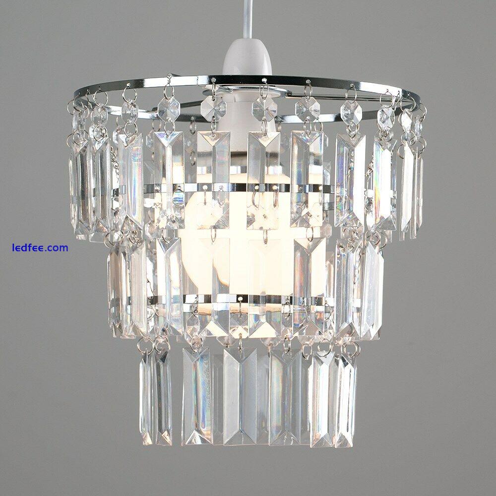 Lampshade Ceiling Pendant Light Shade Acrylic Crystal Easy Fit Chandelier Modern 1 