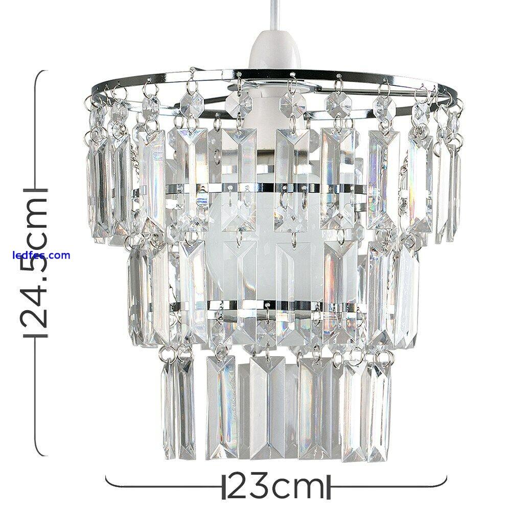 Lampshade Ceiling Pendant Light Shade Acrylic Crystal Easy Fit Chandelier Modern 3 