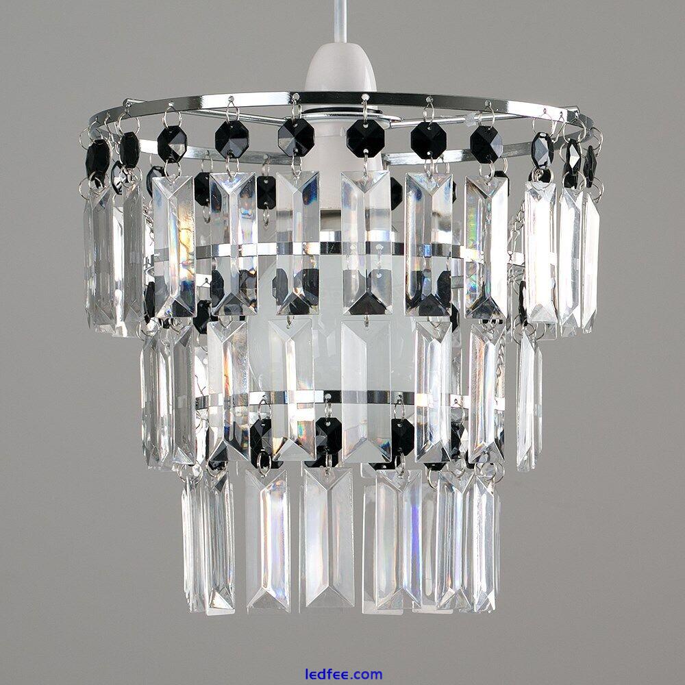 Lampshade Ceiling Pendant Light Shade Acrylic Crystal Easy Fit Chandelier Modern 5 