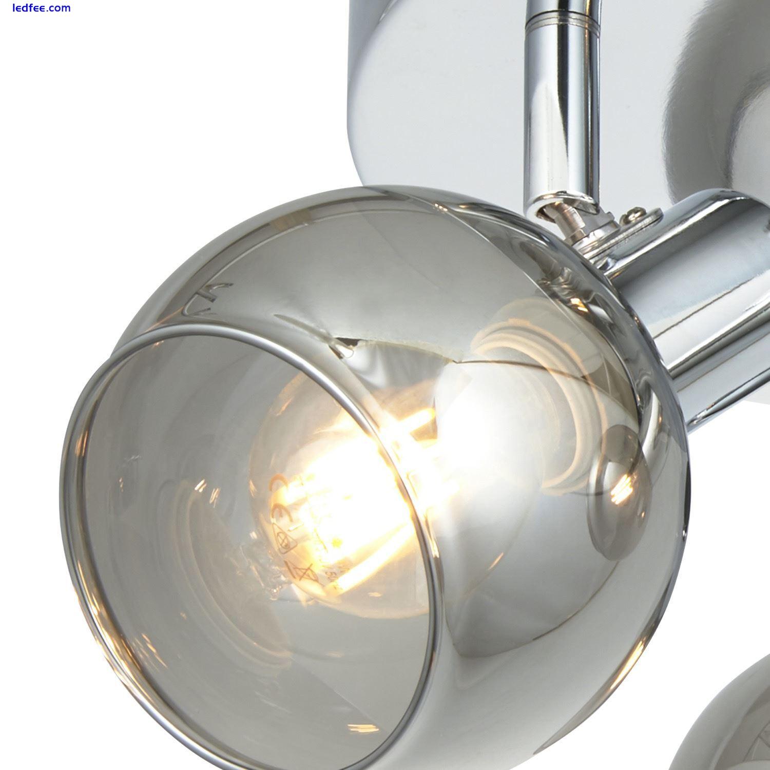 Modern Chrome Smoked Glass 3 Way Ceiling Spotlight Kitchen Living Spot Lighting 0 