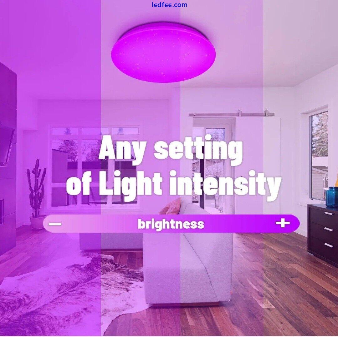  Ceiling Light Smart,LED WiFi, WiFi Dimmable RGB Voice Control works with Alexa 4 