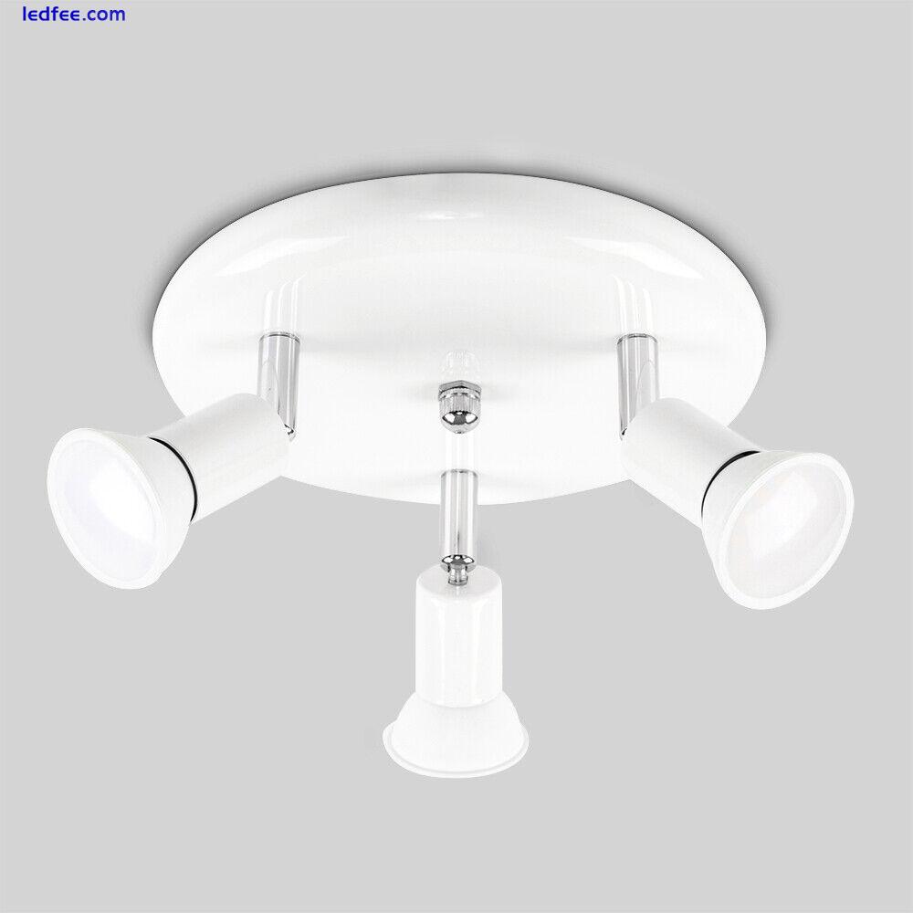 3 Way Adjustable Ceiling Spotlight Light Fitting Flush Spot Lamp LED GU10 Bulbs 0 