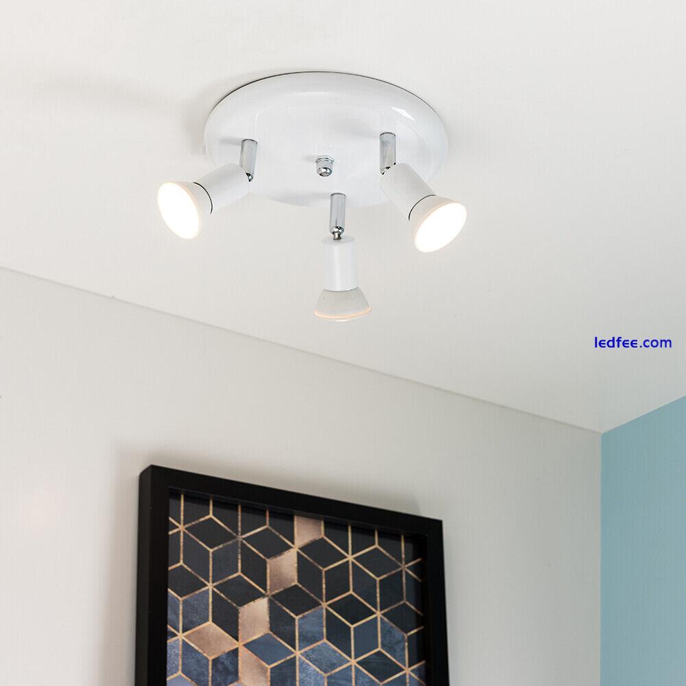 3 Way Adjustable Ceiling Spotlight Light Fitting Flush Spot Lamp LED GU10 Bulbs 4 