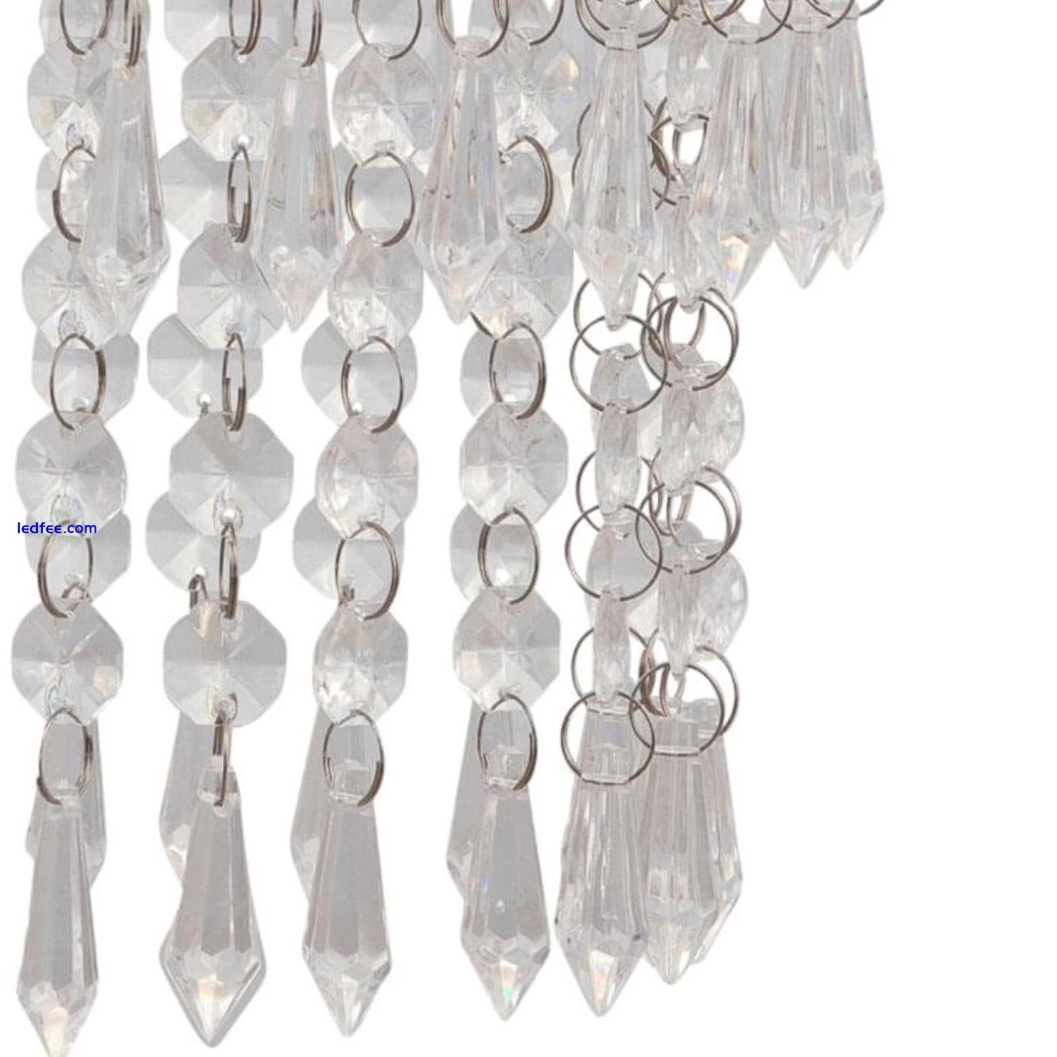 Clear Jewelled Ceiling Light Shade Pendant Modern Acrylic Crystal Lightshade 3 
