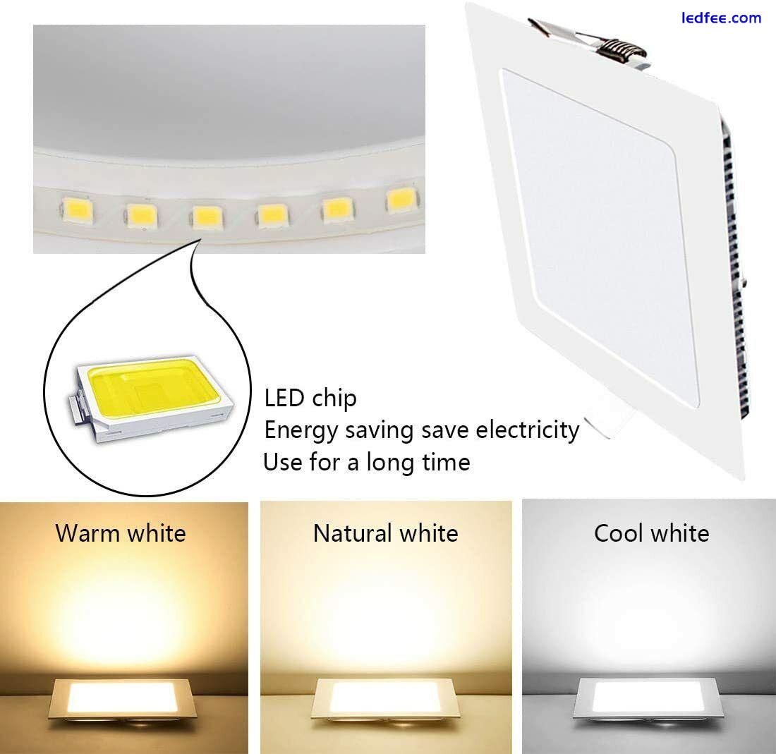 6W LED SQUARE Recessed Ceiling Flat Panel Down Light Ultra Slim Cool White 120MM 2 