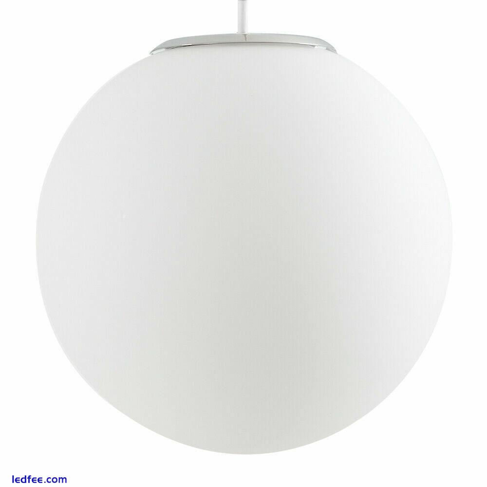 Modern Frosted Glass Globe Ceiling Pendant Light Shade White Lampshade LED Bulb 1 