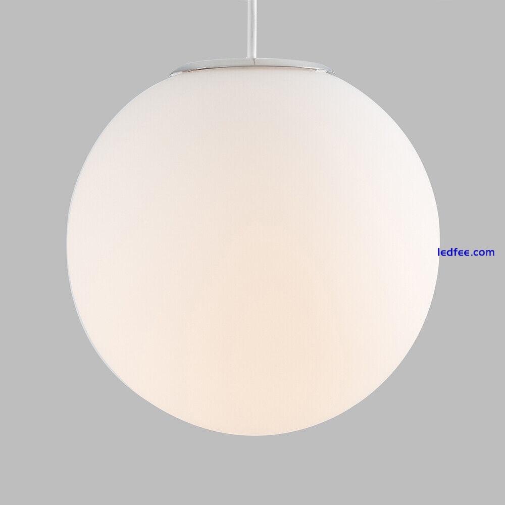 Modern Frosted Glass Globe Ceiling Pendant Light Shade White Lampshade LED Bulb 2 