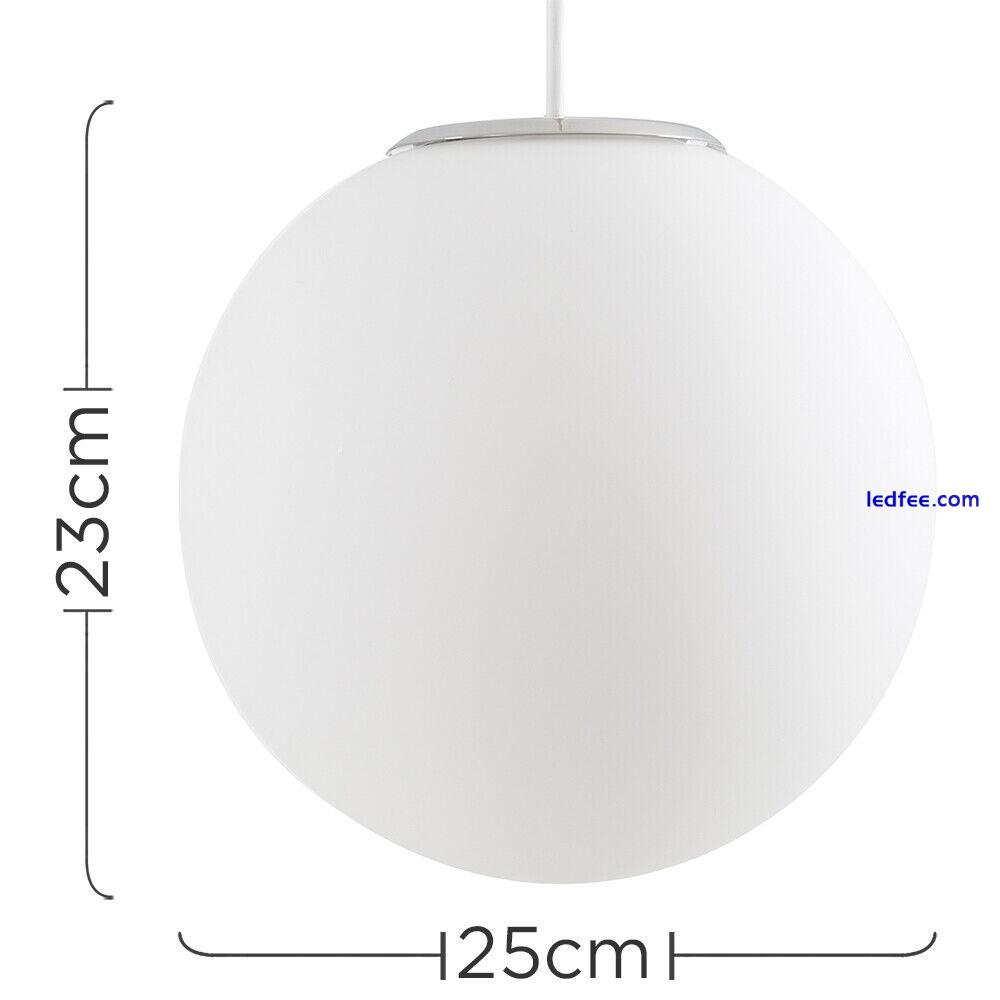 Modern Frosted Glass Globe Ceiling Pendant Light Shade White Lampshade LED Bulb 4 