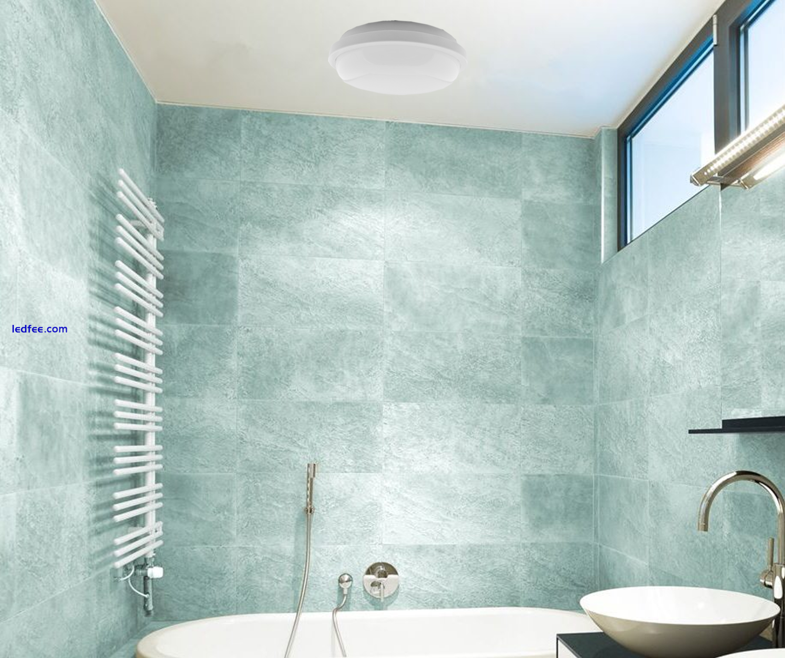 LED Ceiling Wall Light Bathrooms, Kitchen Outdoor Waterproof Bulkhead 20W White 5 