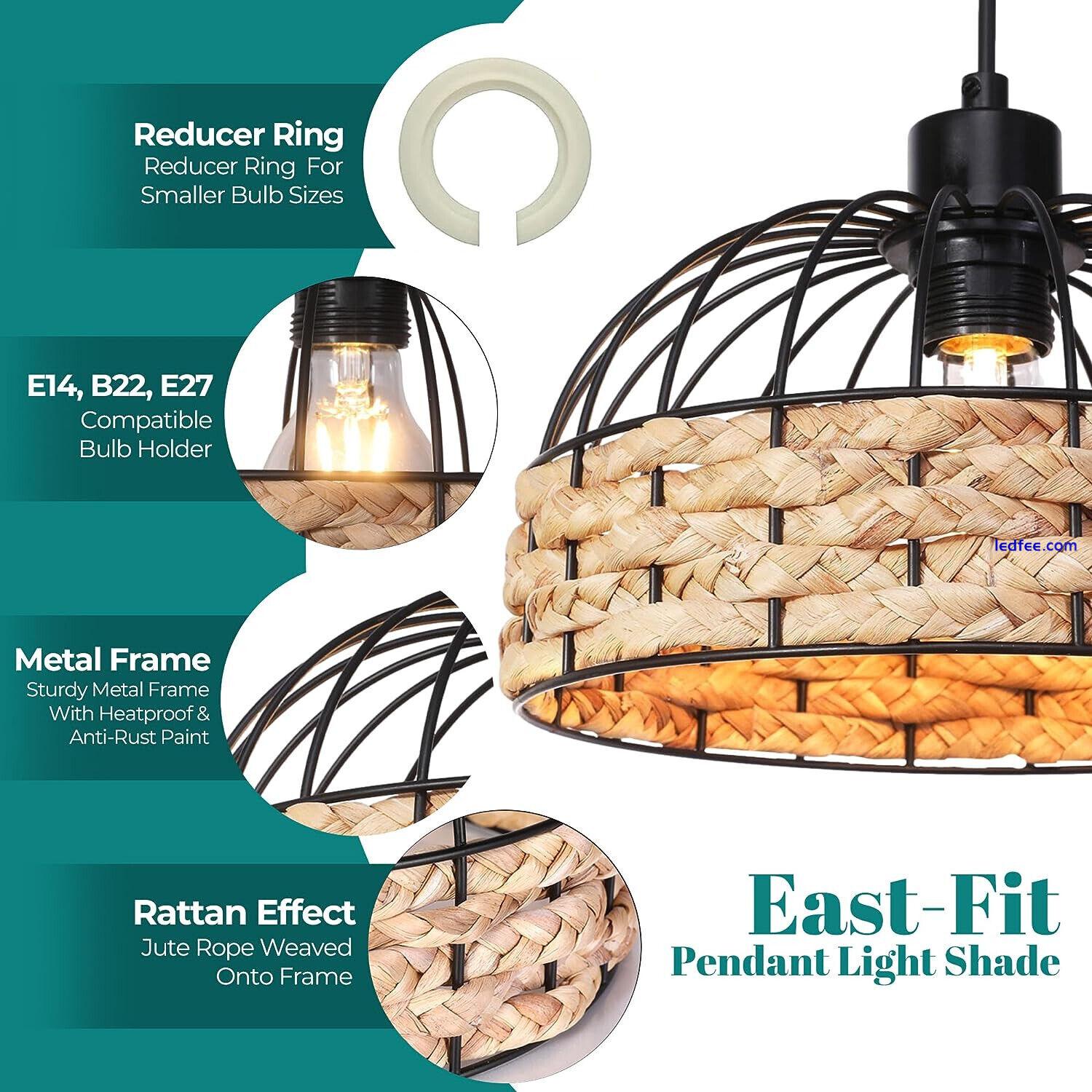 Metal & Rope Lamp Shades Ceiling Pendant Light Shade For Ceiling Hallway Dinning 4 