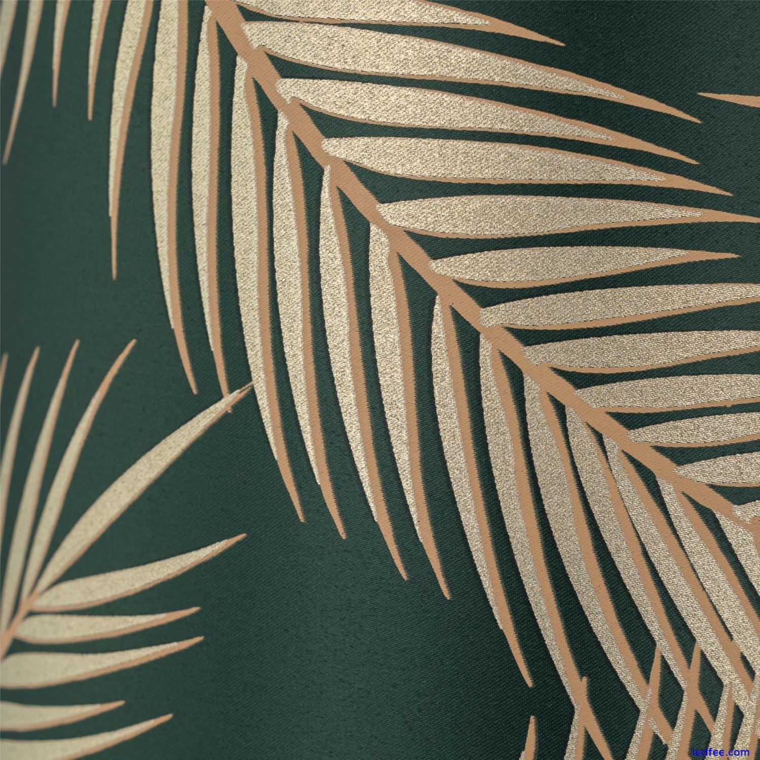 Ceiling Light Shade 25cm Pendant Lampshade Dark Green Tropical Gold Leaf Design 1 