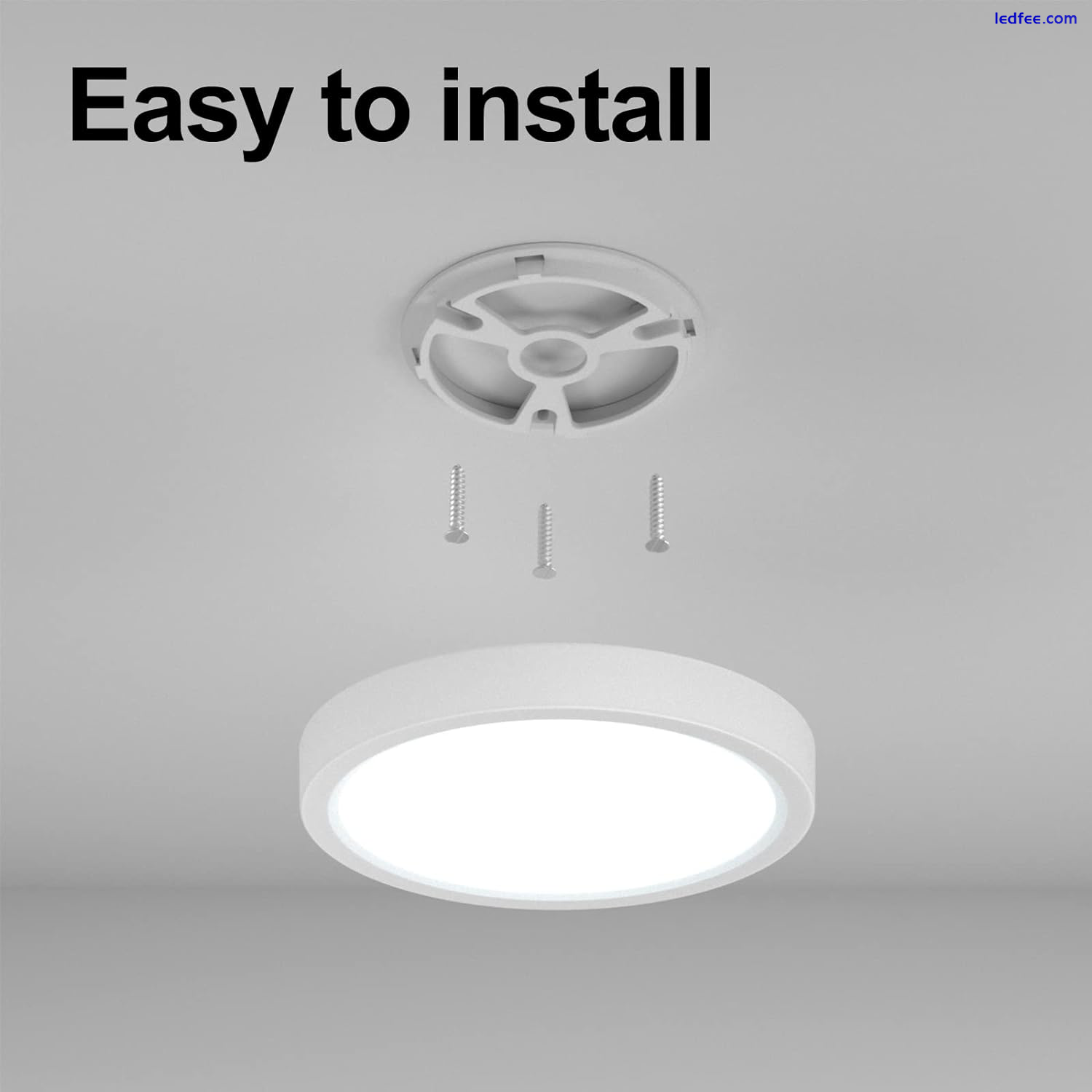 LVL LED Round Small Ceiling Light, 12W Flat Ceiling Lights, Modern Flush Ceiling 2 