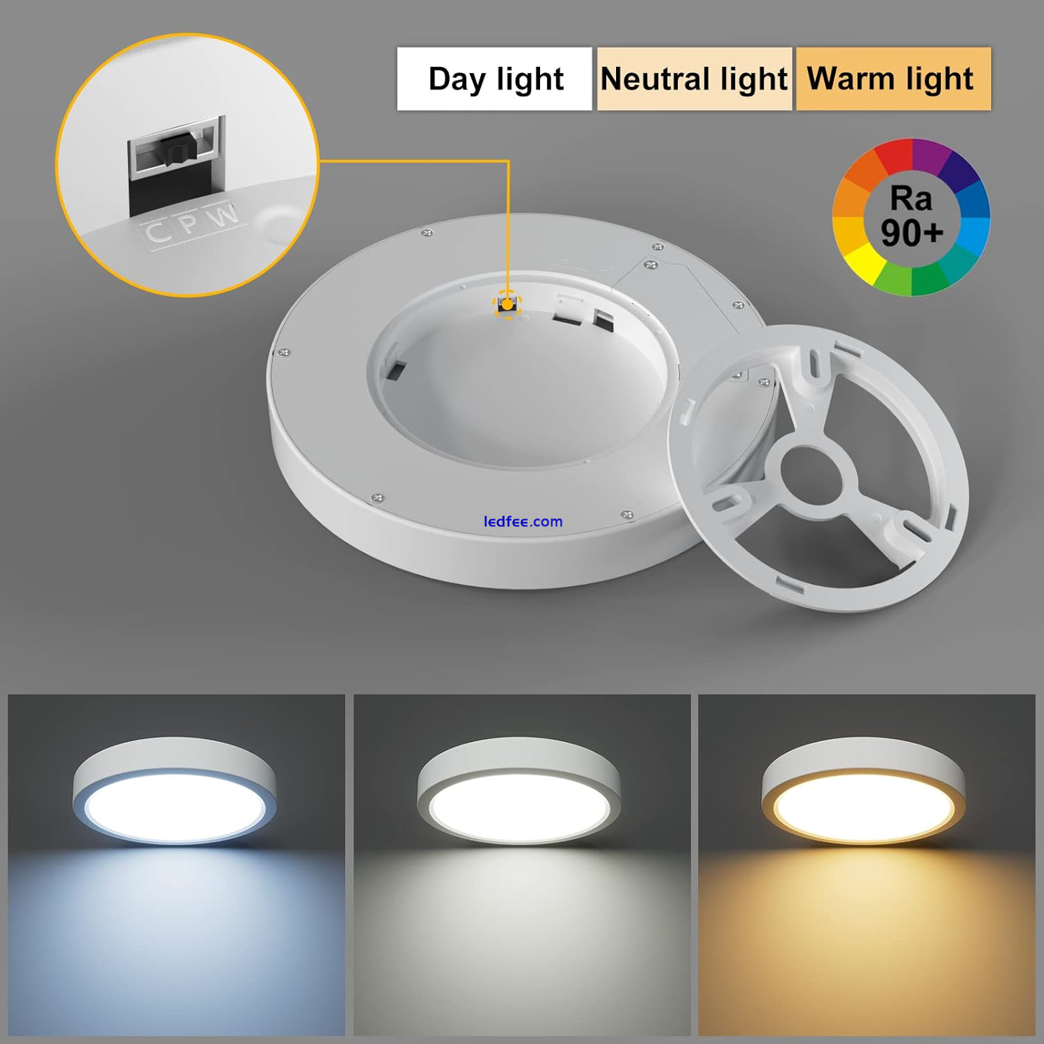 LVL LED Round Small Ceiling Light, 12W Flat Ceiling Lights, Modern Flush Ceiling 0 