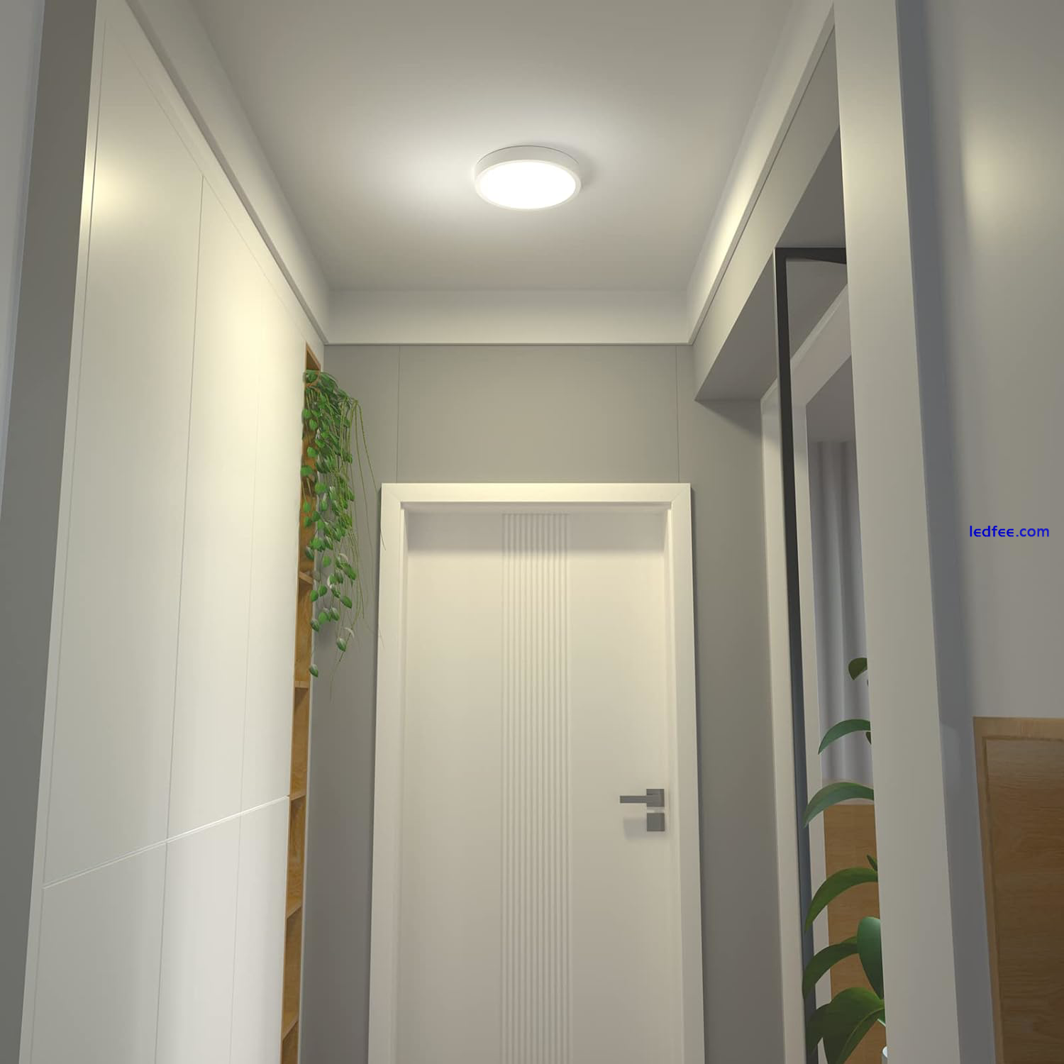 LVL LED Round Small Ceiling Light, 12W Flat Ceiling Lights, Modern Flush Ceiling 5 