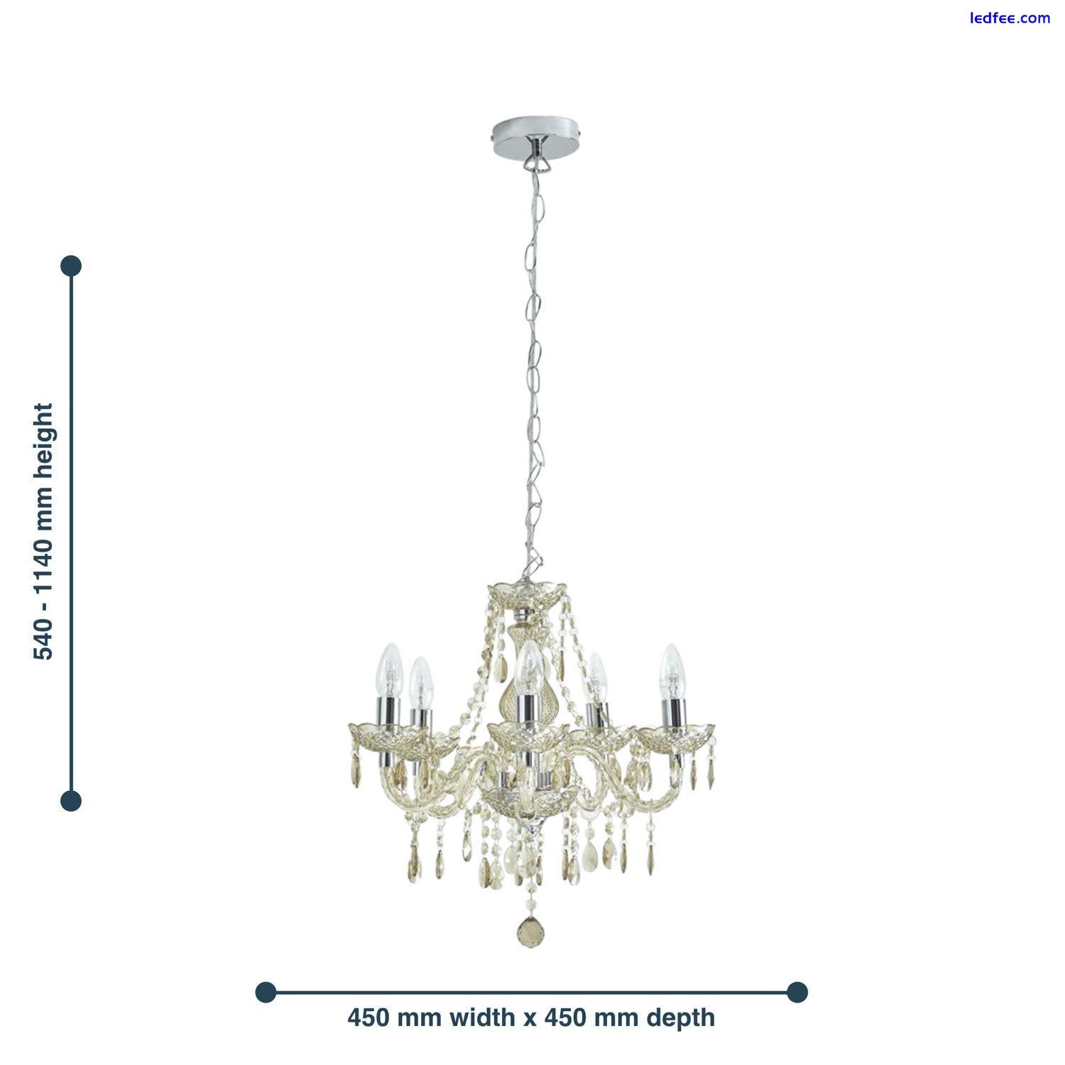 Marie Therese Chandelier Ceiling Light Crystal Effect 5 Arm - Champagne 4 