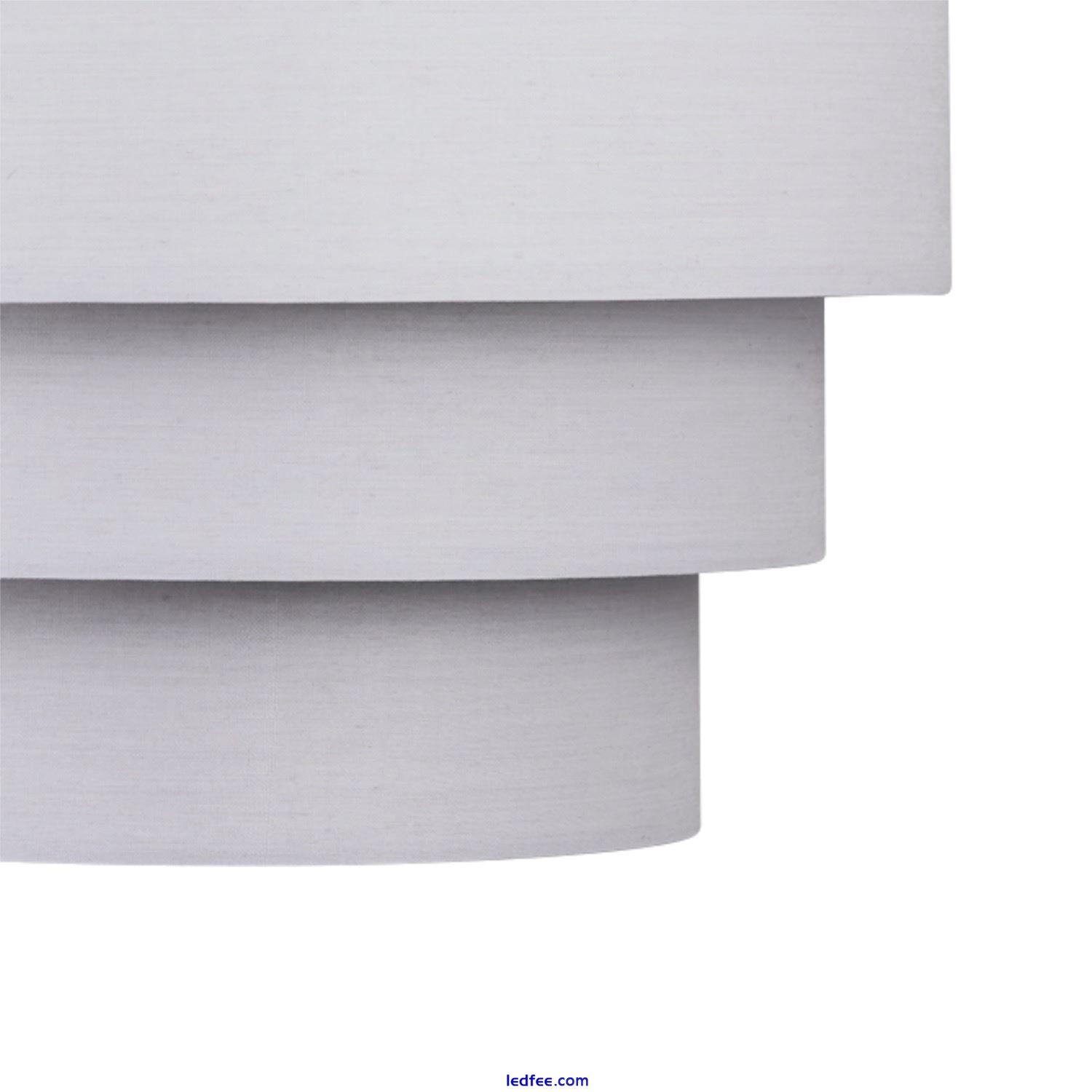 Pair of Light Grey Easy Fit Ceiling Light Shades 3 Tier Ceiling Pendant Shades 2 